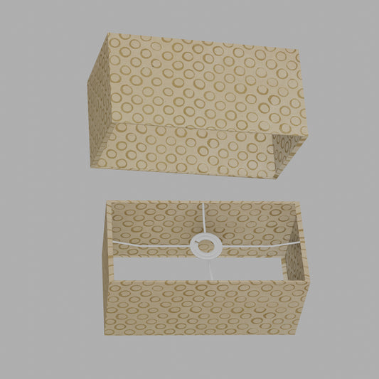 Rectangle Lamp Shade - P74 - Batik Natural Circles, 40cm(w) x 20cm(h) x 20cm(d)