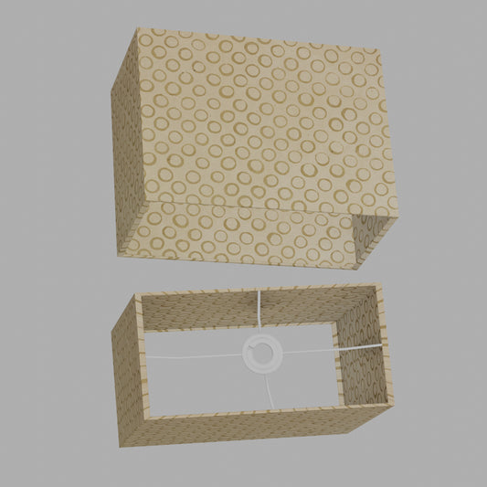 Rectangle Lamp Shade - P74 - Batik Natural Circles, 40cm(w) x 30cm(h) x 20cm(d)