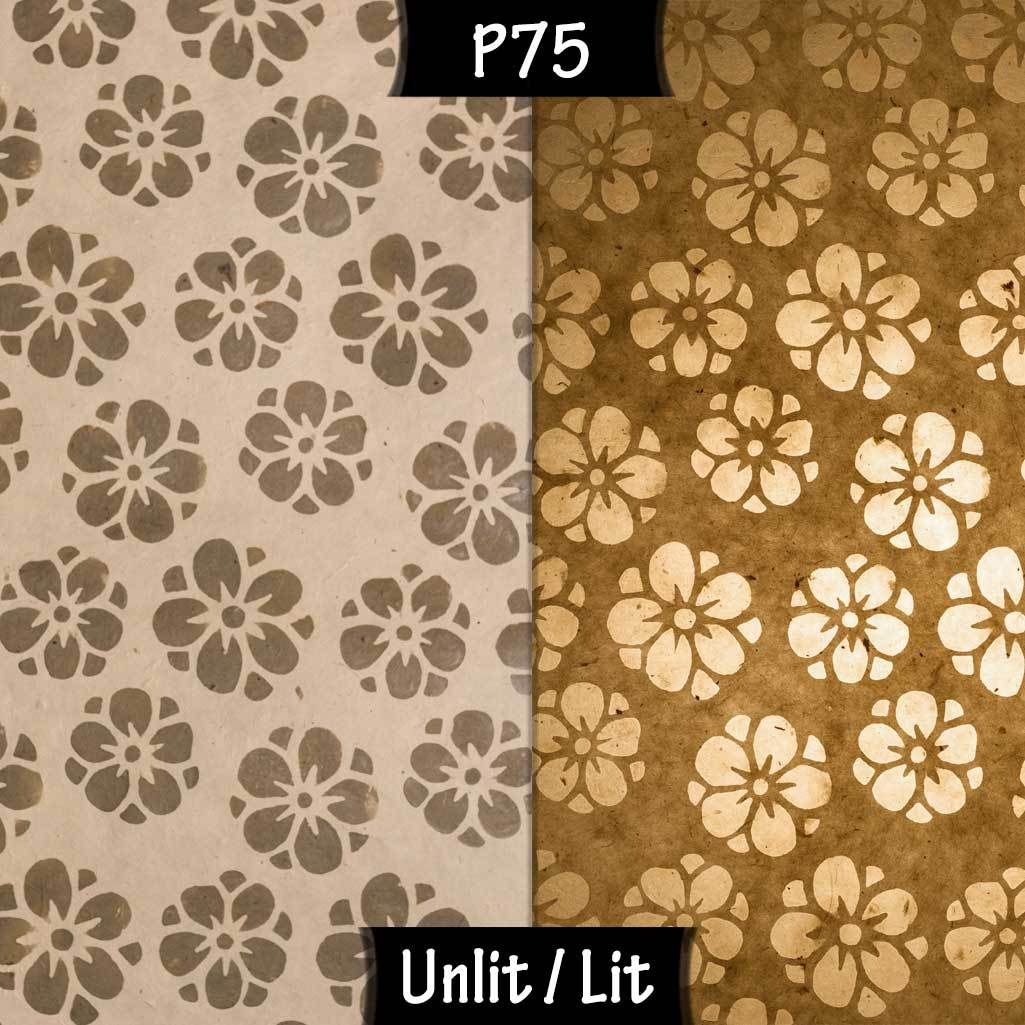 2 Tier Lamp Shade - P75 - Batik Star Flower Natural, 40cm x 20cm & 30cm x 15cm