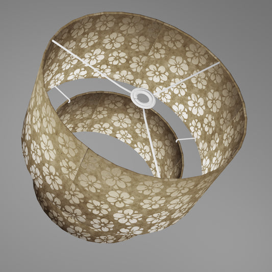 2 Tier Lamp Shade - P75 - Batik Star Flower Natural, 40cm x 20cm & 30cm x 15cm
