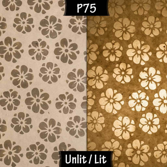 Square Lamp Shade - P75 - Batik Star Flower Natural, 40cm(w) x 40cm(h) x 40cm(d) - Imbue Lighting