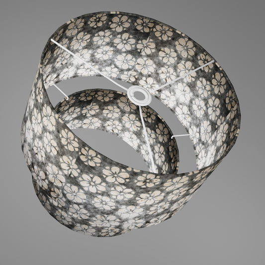 2 Tier Lamp Shade - P77 - Batik Star Flower Grey, 40cm x 20cm & 30cm x 15cm