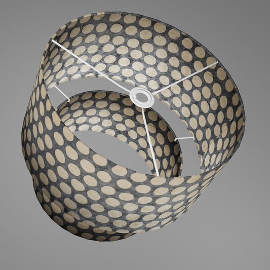 2 Tier Lamp Shade - P78 - Batik Dots on Grey, 40cm x 20cm & 30cm x 15cm