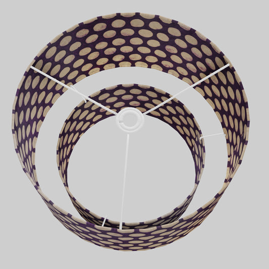 2 Tier Lamp Shade - P79 - Batik Dots on Purple, 40cm x 20cm & 30cm x 15cm
