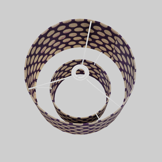 2 Tier Lamp Shade - P79 - Batik Dots on Purple, 30cm x 20cm & 20cm x 15cm