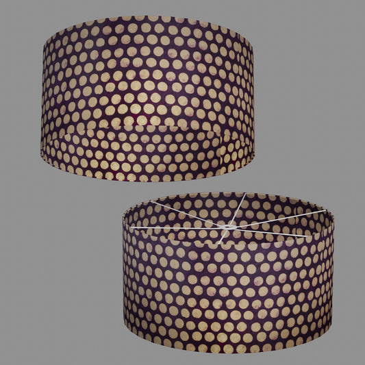 Drum Lamp Shade - P79 - Batik Dots Purple, 60cm(d) x 30cm(h)