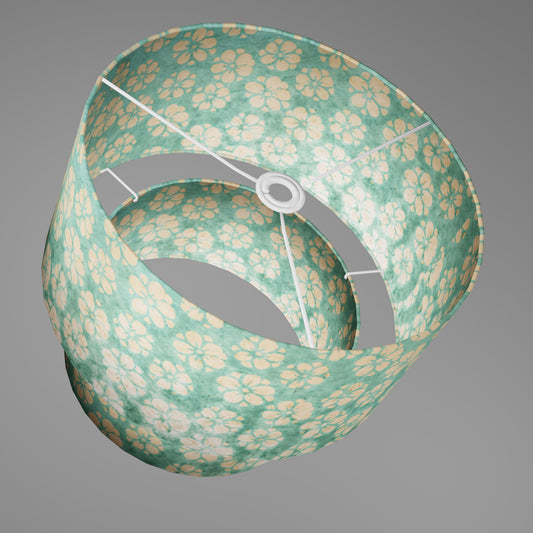 2 Tier Lamp Shade - P80 - Batik Star Flower Sea Foam, 40cm x 20cm & 30cm x 15cm