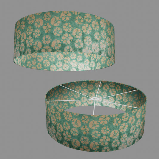 Drum Lamp Shade - P80 - Batik Star Flower Sea Foam, 60cm(d) x 20cm(h)