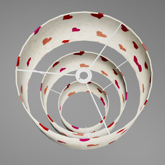 3 Tier Lamp Shade - P82 - Hearts on Lokta Paper, 40cm x 20cm, 30cm x 17.5cm & 20cm x 15cm