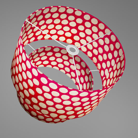 2 Tier Lamp Shade - P84 - Batik Dots on Red, 40cm x 20cm & 30cm x 15cm