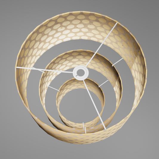 3 Tier Lamp Shade - P85 ~ Batik Dots on Natural, 40cm x 20cm, 30cm x 17.5cm & 20cm x 15cm