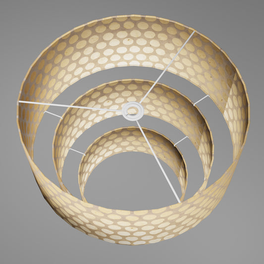 3 Tier Lamp Shade - P85 ~ Batik Dots on Natural, 50cm x 20cm, 40cm x 17.5cm & 30cm x 15cm
