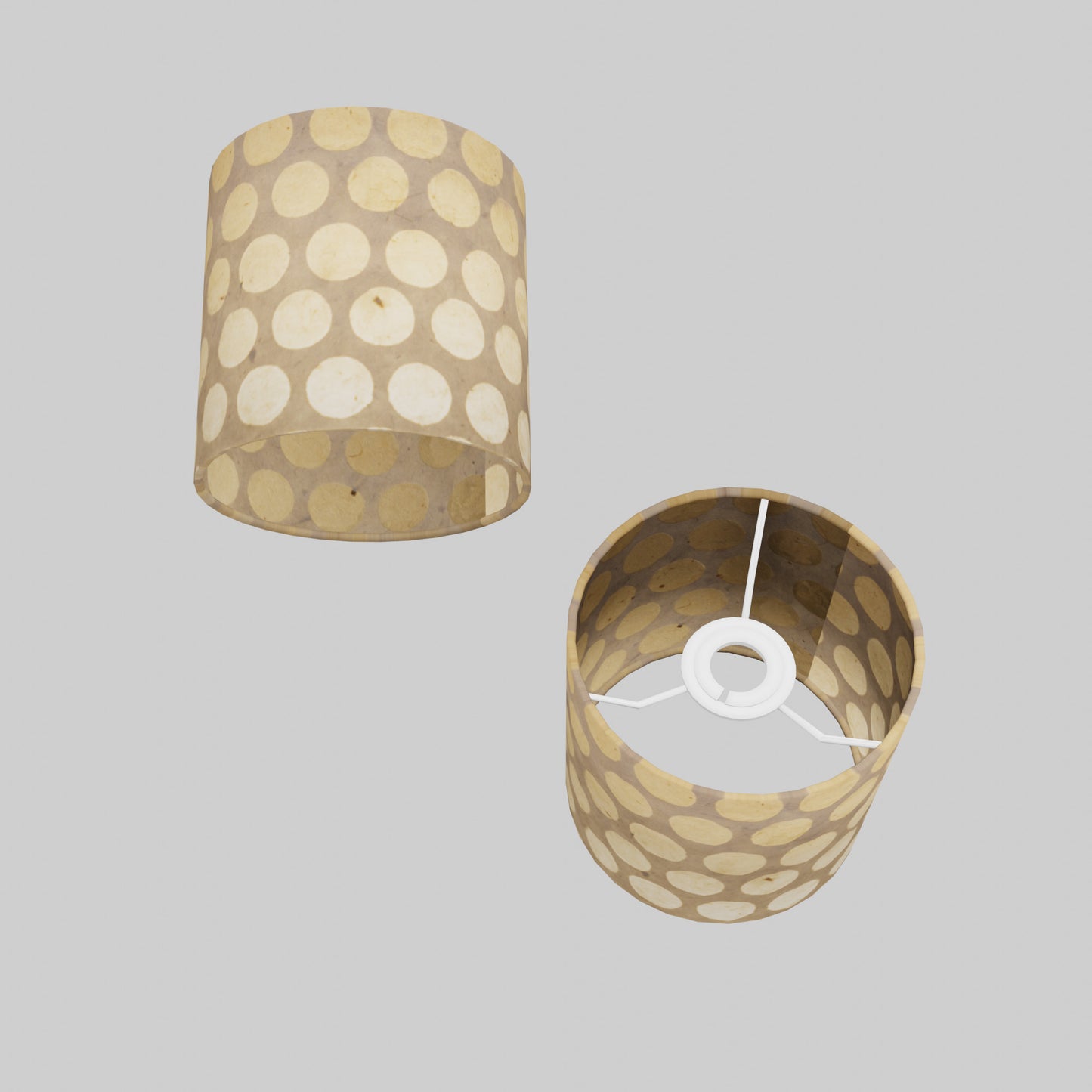 Drum Lamp Shade - P85 ~ Batik Dots on Natural, 15cm(diameter)