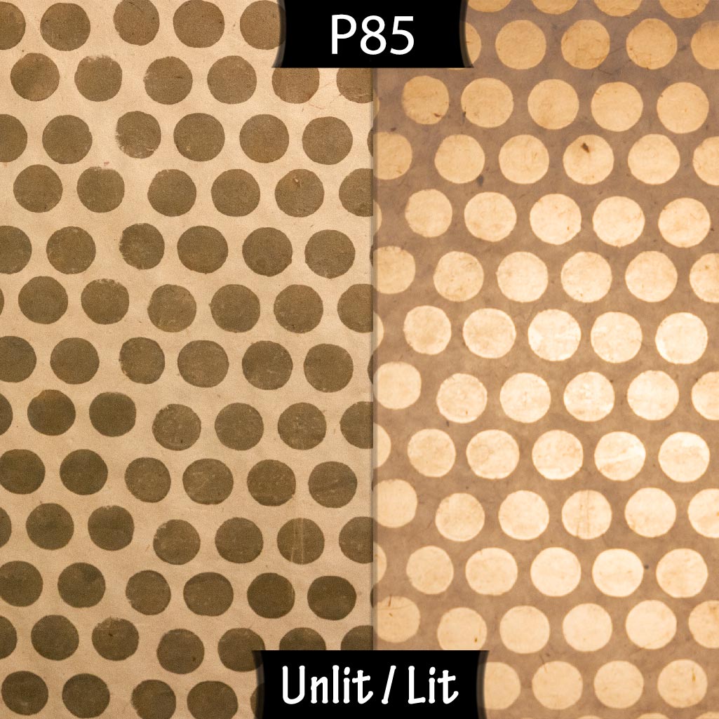 Drum Lamp Shade - P85 ~ Batik Dots on Natural, 50cm(d) x 20cm(h)