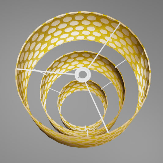 3 Tier Lamp Shade - P86 ~ Batik Dots on Yellow, 40cm x 20cm, 30cm x 17.5cm & 20cm x 15cm