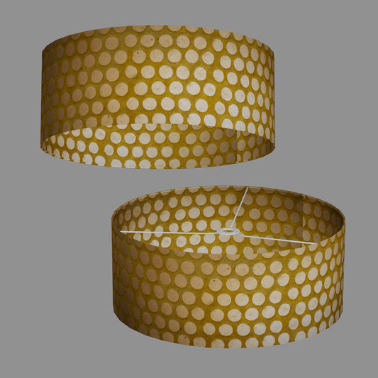 Drum Lamp Shade - P86 ~ Batik Dots on Yellow, 50cm(d) x 20cm(h)