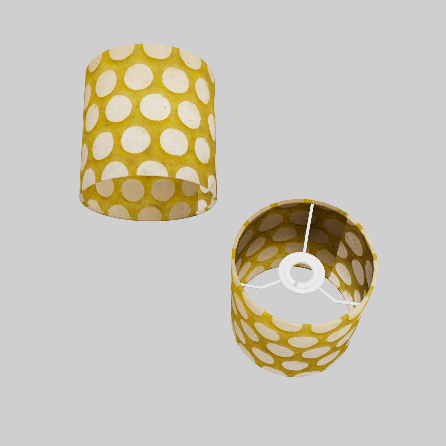 Drum Lamp Shade - P86 ~ Batik Dots on Yellow, 15cm(diameter)