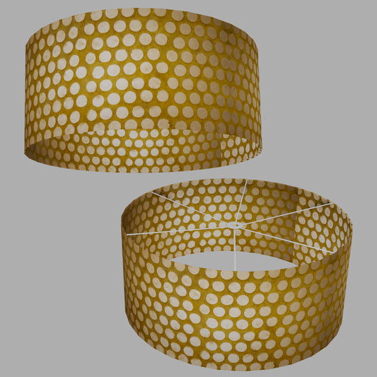 Drum Lamp Shade - P86 ~ Batik Dots on Yellow, 70cm(d) x 30cm(h)