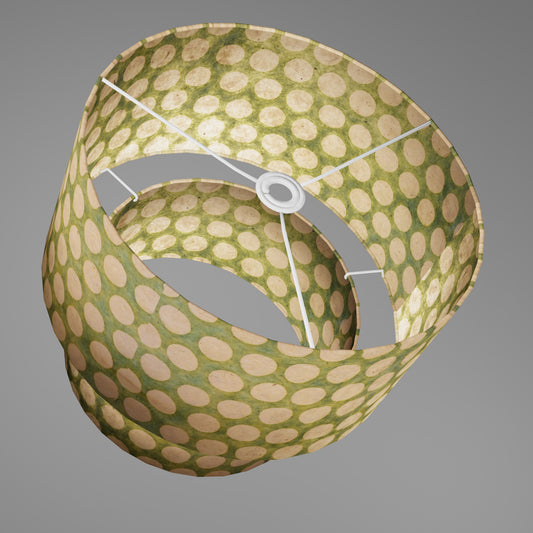 2 Tier Lamp Shade - P87 ~ Batik Dots on Green, 40cm x 20cm & 30cm x 15cm