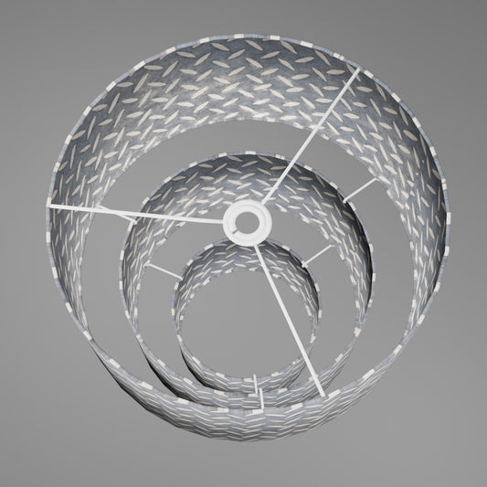 3 Tier Lamp Shade - P88 ~ Batik Tread Plate Grey, 40cm x 20cm, 30cm x 17.5cm & 20cm x 15cm