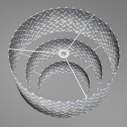 3 Tier Lamp Shade - P88 ~ Batik Tread Plate Grey, 50cm x 20cm, 40cm x 17.5cm & 30cm x 15cm