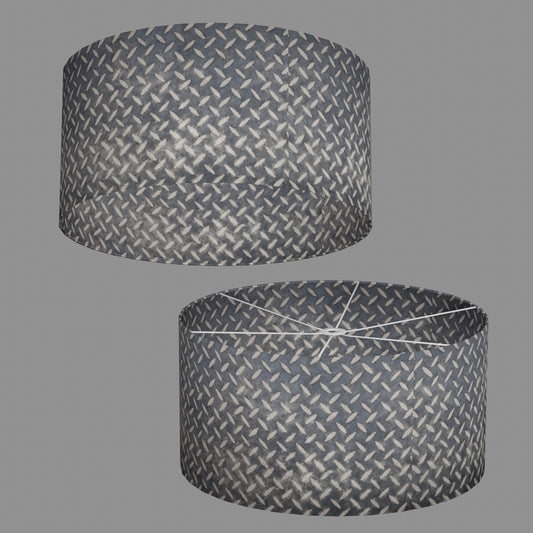 Drum Lamp Shade - P88 ~ Batik Tread Plate Grey, 60cm(d) x 30cm(h)
