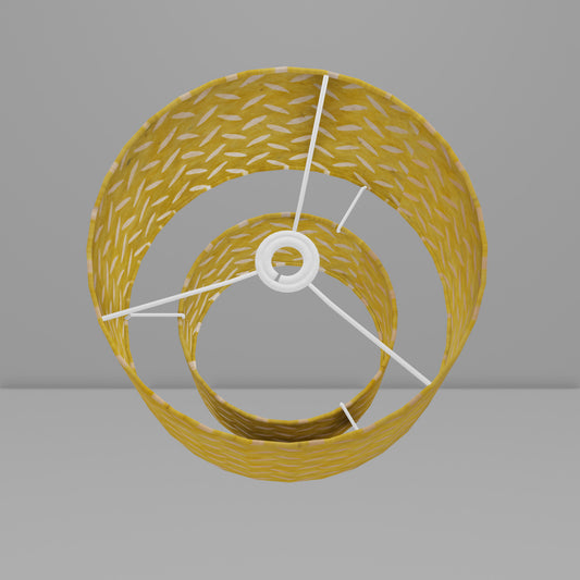 2 Tier Lamp Shade - P89 ~ Batik Tread Plate Yellow, 30cm x 20cm & 20cm x 15cm