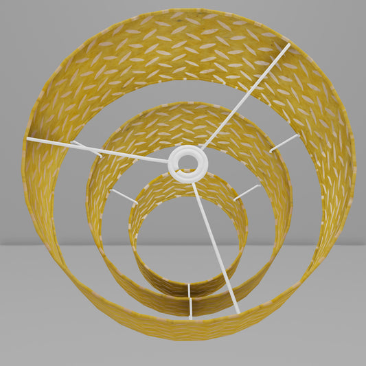 3 Tier Lamp Shade - P89 ~ Batik Tread Plate Yellow, 40cm x 20cm, 30cm x 17.5cm & 20cm x 15cm