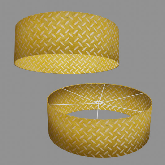 Drum Lamp Shade - P89 ~ Batik Tread Plate Yellow, 60cm(d) x 20cm(h)