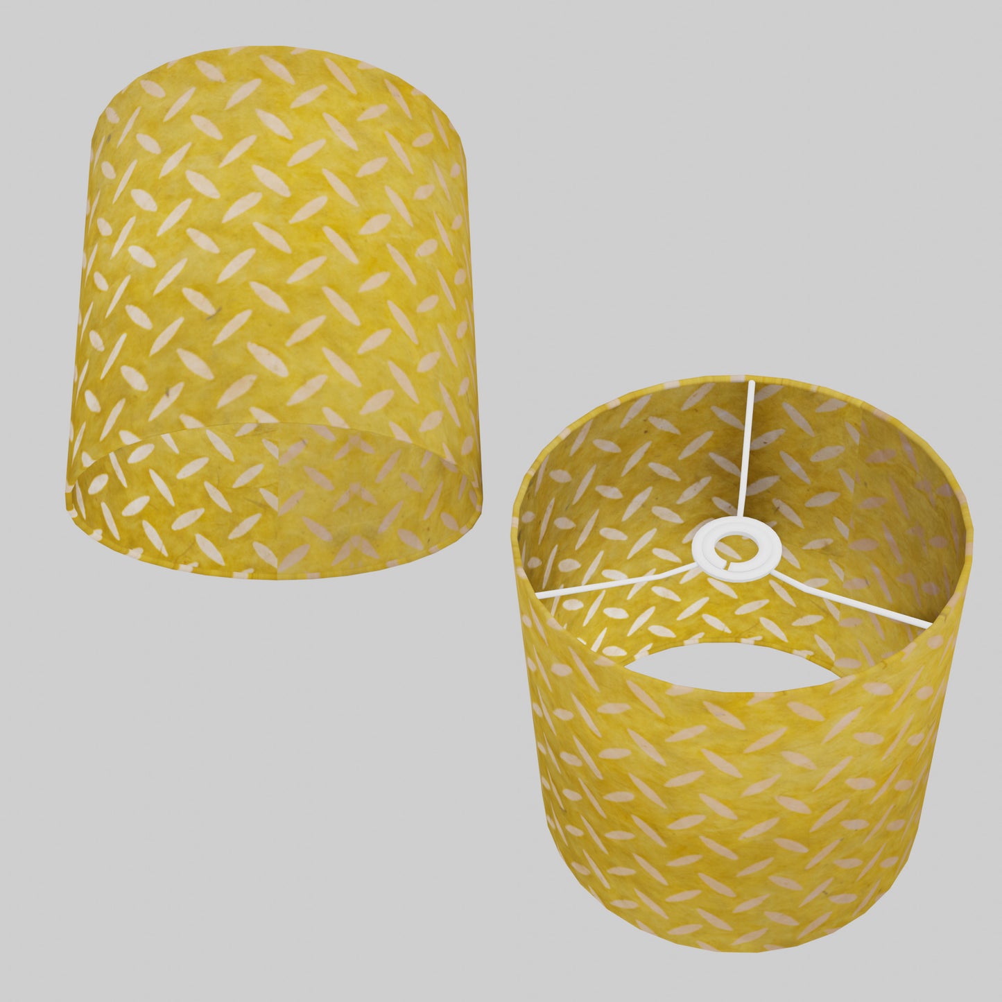 Drum Lamp Shade - P89 ~ Batik Tread Plate Yellow, 25cm x 25cm