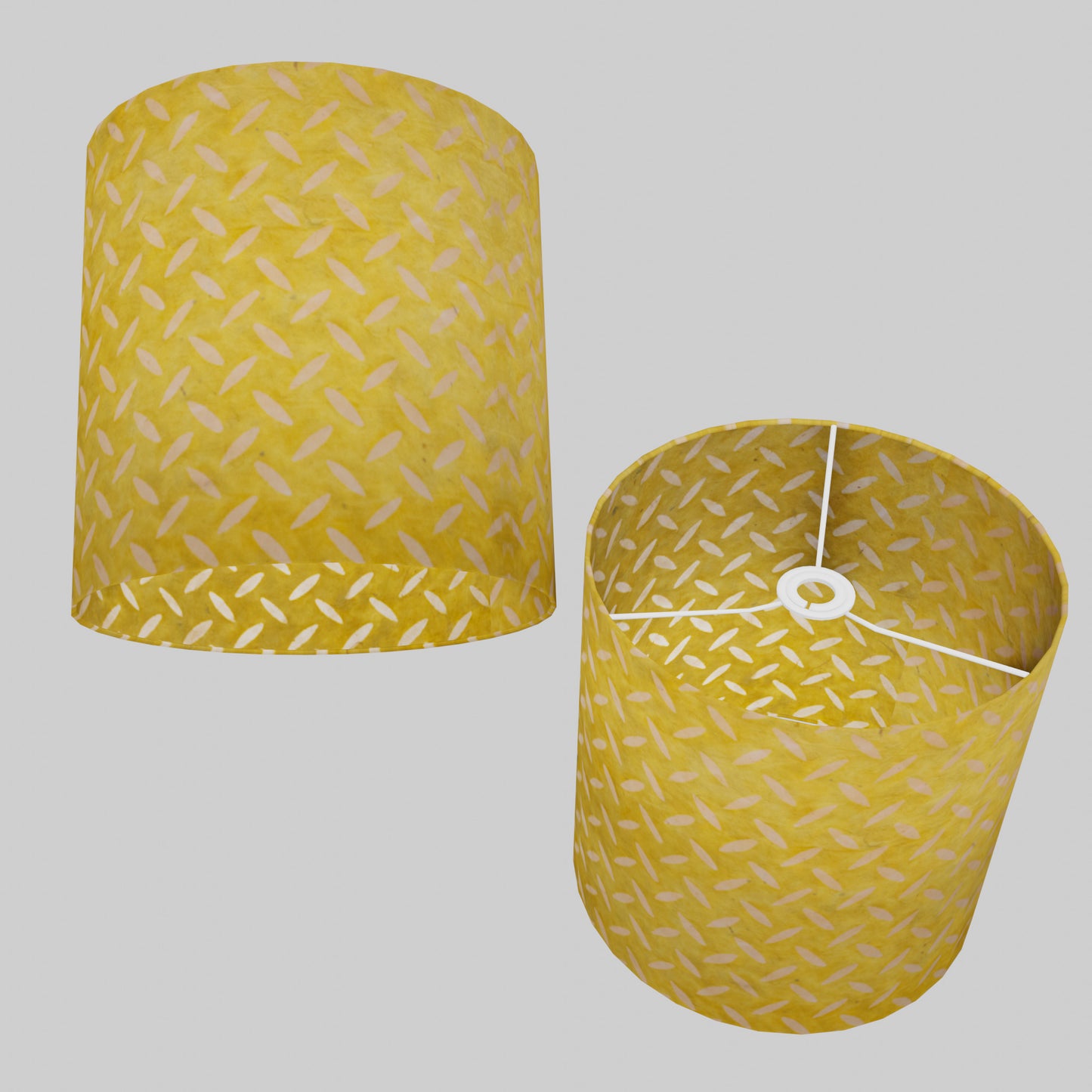 Drum Lamp Shade - P89 ~ Batik Tread Plate Yellow, 30cm(d) x 30cm(h)