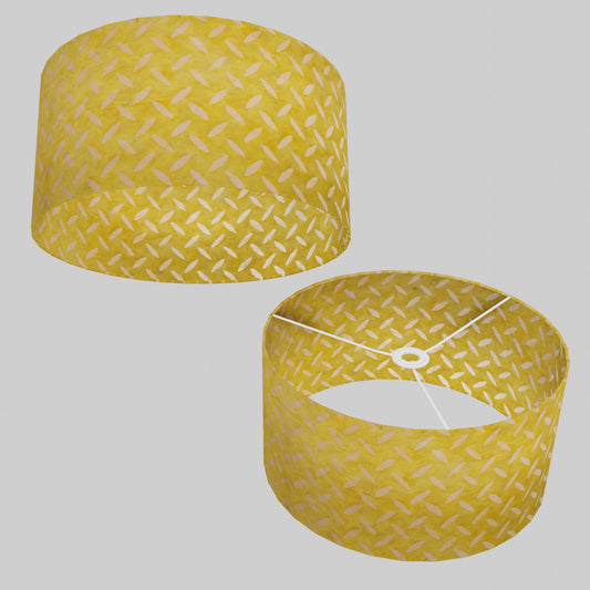 Drum Lamp Shade - P89 ~ Batik Tread Plate Yellow, 40cm(d) x 20cm(h)