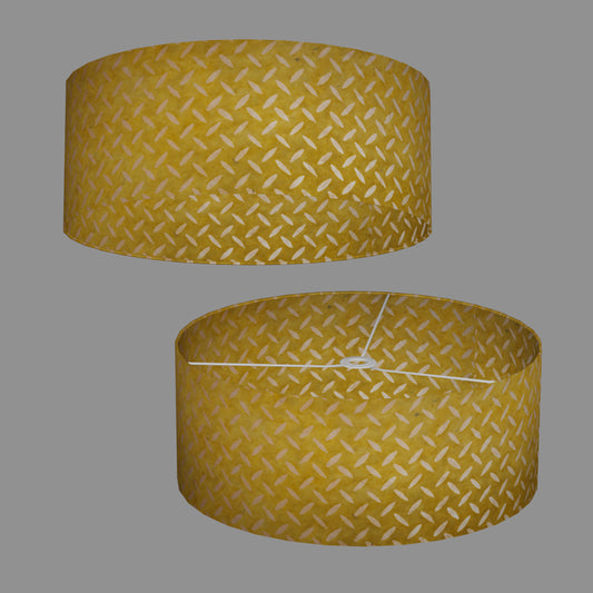 Drum Lamp Shade - P89 ~ Batik Tread Plate Yellow, 50cm(d) x 20cm(h)