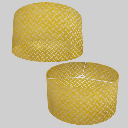 Drum Lamp Shade - P89 ~ Batik Tread Plate Yellow, 50cm(d) x 25cm(h)