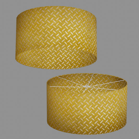 Drum Lamp Shade - P89 ~ Batik Tread Plate Yellow, 60cm(d) x 30cm(h)