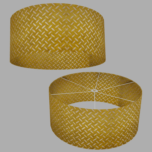 Drum Lamp Shade - P89 ~ Batik Tread Plate Yellow, 70cm(d) x 30cm(h)