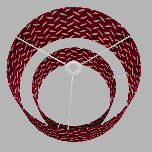 2 Tier Lamp Shade - P90 ~ Batik Tread Plate Red, 40cm x 20cm & 30cm x 15cm