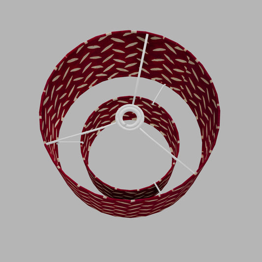2 Tier Lamp Shade - P90 ~ Batik Tread Plate Red, 30cm x 20cm & 20cm x 15cm