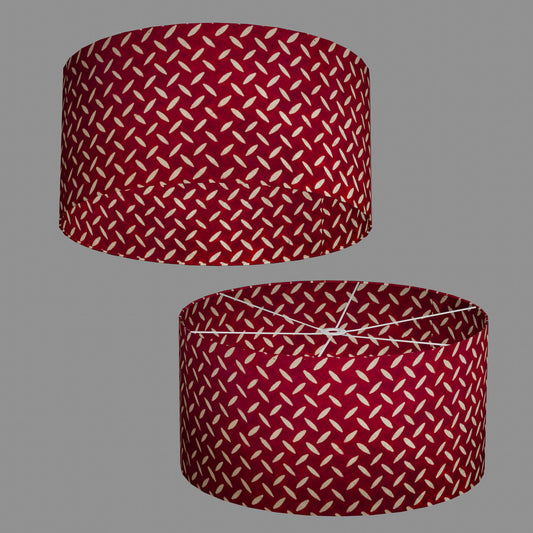 Drum Lamp Shade - P90 ~ Batik Tread Plate Red, 60cm(d) x 30cm(h)