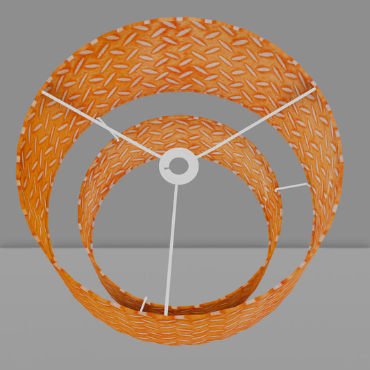 2 Tier Lamp Shade - P91 - Batik Tread Plate Orange, 40cm x 20cm & 30cm x 15cm