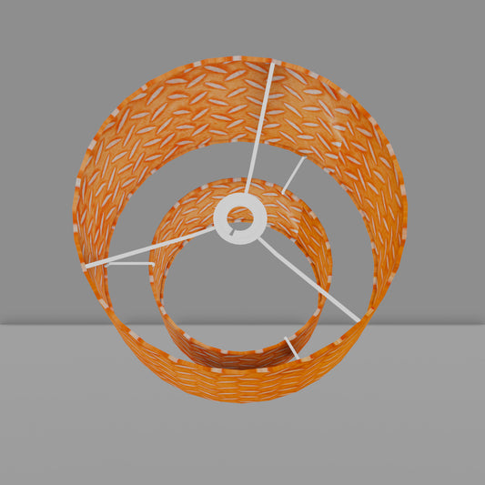 2 Tier Lamp Shade - P91 - Batik Tread Plate Orange, 30cm x 20cm & 20cm x 15cm