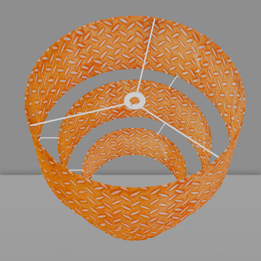 3 Tier Lamp Shade - P91 - Batik Tread Plate Orange, 50cm x 20cm, 40cm x 17.5cm & 30cm x 15cm