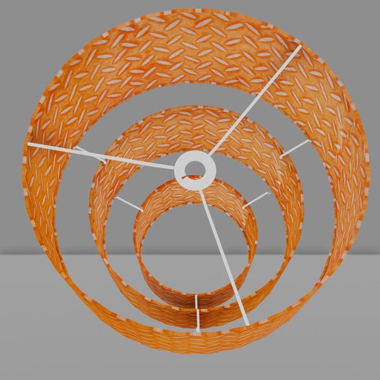 3 Tier Lamp Shade - P91 - Batik Tread Plate Orange, 40cm x 20cm, 30cm x 17.5cm & 20cm x 15cm