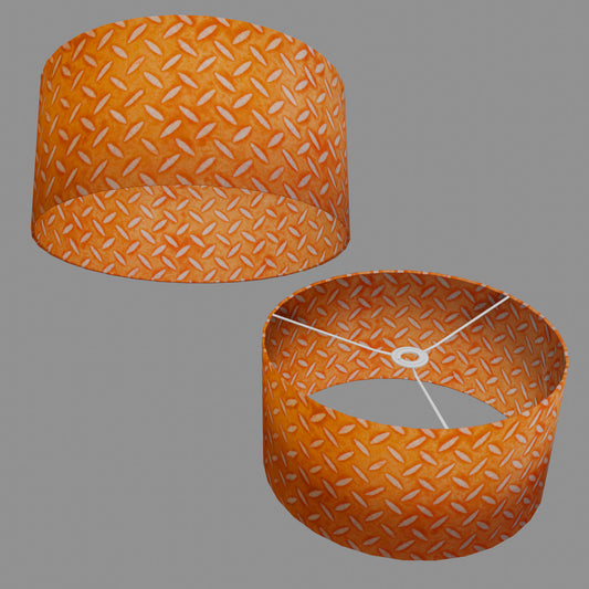 Drum Lamp Shade - P91 - Batik Tread Plate Orange, 40cm(d) x 20cm(h)