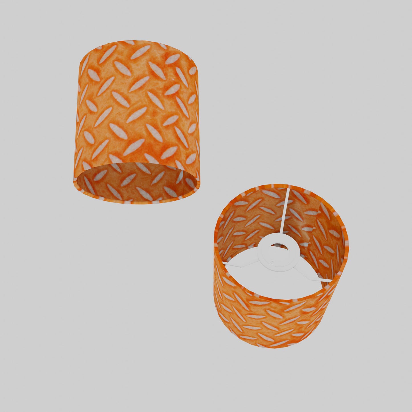 Drum Lamp Shade - P91 ~ Batik Tread Plate Orange, 15cm(diameter)