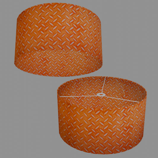 Drum Lamp Shade - P91 - Batik Tread Plate Orange, 50cm(d) x 25cm(h)