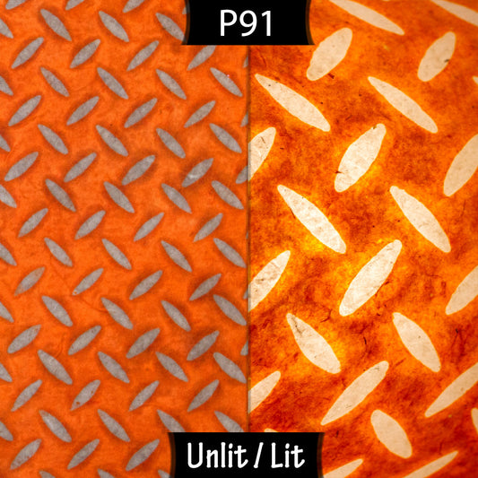 Oval Lamp Shade - P91 - Batik Tread Plate Orange, 20cm(w) x 30cm(h) x 13cm(d)