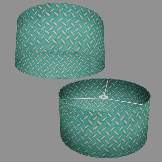 Drum Lamp Shade - P15 - Batik Tread Plate Mint Green, 50cm(d) x 25cm(h)