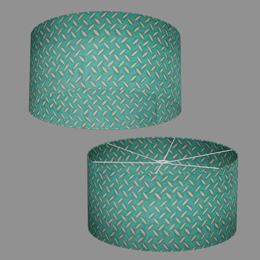 Drum Lamp Shade - P15 - Batik Tread Plate Mint Green, 60cm(d) x 30cm(h)