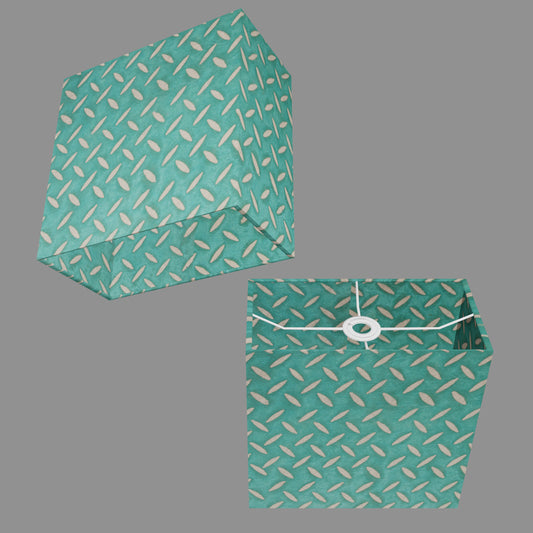Rectangle Lamp Shade - P15 - Batik Tread Plate Mint Green, 30cm(w) x 30cm(h) x 15cm(d)
